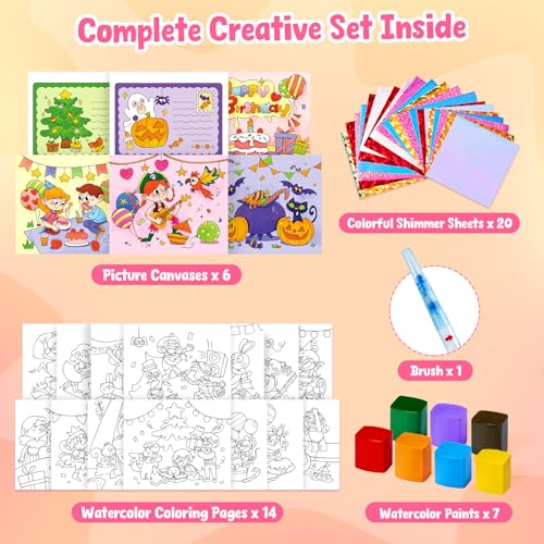 JoyCat Paint with Water Coloring Books, Art & Craft Activity, No Mess Art for Kids Ages 4-8, Craft Kits & Supplies, DIY Creative Activity, Gifts for Girls & Boys (Party) - style: Party