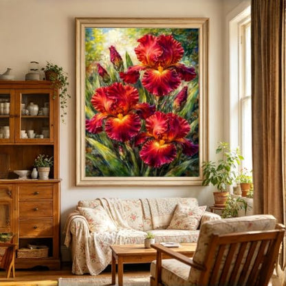 BYGFHLYW 5D Full Round Drill Diamond Painting Kits for Adults, Flower Diamond Art Kit, Diamond Dots Kits Gem Arts DIY Crafts for Home Wall Deco Present, 12x16Inch - color: KM1143-1