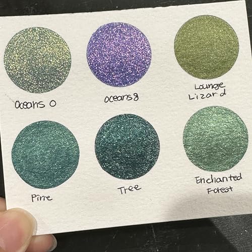 IUILE Handmade Watercolor Paints - Green Half Pan Set (6 colors) - color: Green