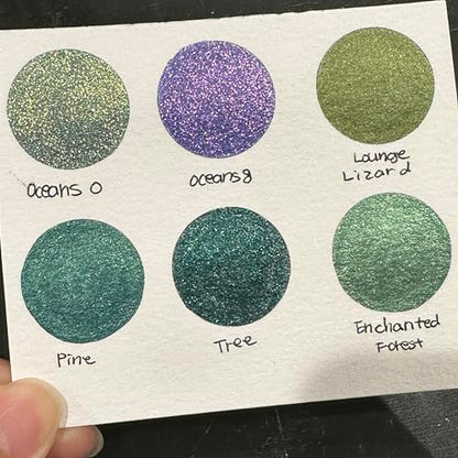 IUILE Handmade Watercolor Paints - Green Half Pan Set (6 colors) - color: Green