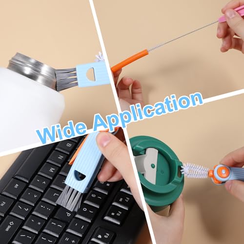 3 in 1 Cup Lid Cleaning Brush Set, Straw Cleaning Brushes, 3 Pcs Portable Cup Cleaner Brush, Multifunctional Bottle Clean Brushes Set for Tight Spaces, Bottle Gaps, Travel Mugs