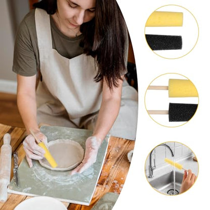 4pcs Pottery Sponge, Pottery Stick for Clay 2 Colors Burr Repair Ceramic Tools for Ceramic Throwing Trimming Shaping Carving Clay Projects