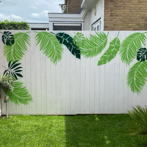 Large Leaf Stencils for Painting on Walls Fern Palm Stencil Tropical Leaves Wall Stencils for Crafts Furniture Wood Fabrics - style: Tropical Leaf
