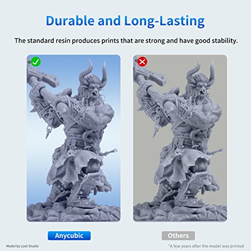 ANYCUBIC 3D Printer Resin, 405nm SLA UV-Curing Resin with High Precision and Quick Curing & Excellent Fluidity for LCD 3D Printing (Grey, 500g) - color: Grey, size: 500g
