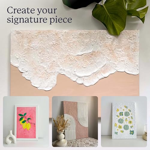 Sculpd Textured Canvas Kit - Complete Art Set with Texture Paste, Canvas, Palette Knife, Wall Hooks, Crafting Tools, Videos & Beginner Guide - DIY Arts & Crafts Gift for Adults, Teens, Men & Women - color: Textured, size: Large