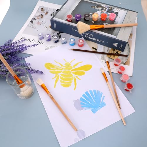 9 Pack Pottery Glaze Brushes Ceramic Brush Set, Glaze Brushes for Pottery, Watercolor Paintbrush for Acrylic Painting, Blending Mop Brushes for Oil Pottery Art Painting