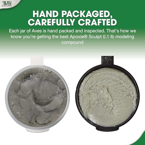 Aves Apoxie Sculpt - Modeling Compound 2 Part (A & B) - 1/10 Pound, Epoxy Sculpt for Sculpting, Modeling, Filling, Repairing, Simple to Use and Durable Air Dry Sculpt – Natural
