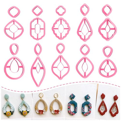 Keoker Polymer Clay Cutters Set 20 Boho Shape Clay Cutters for Polymer Clay Jewelry Making - color: A+B