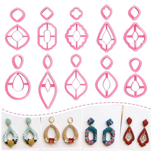 Keoker Polymer Clay Cutters Set 20 Boho Shape Clay Cutters for Polymer Clay Jewelry Making - color: A+B