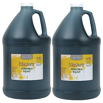 Handy Art Little Masters Tempera Paint, Black, Gallon, Pack of 2