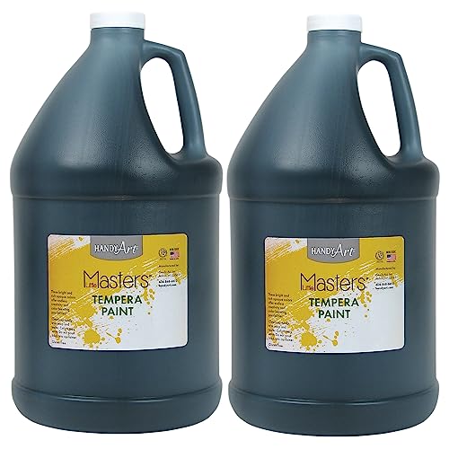 Handy Art Little Masters Tempera Paint, Black, Gallon, Pack of 2