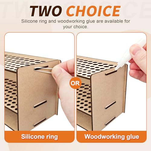 Wooden Paint Brush Holder with Wood Glue 105 Holes MDF Paintbrush Holder Organizer Artist Brush Holder Paint Brush Stand Rack for Artist Brushes Pens Pencils - style: 105 Holes