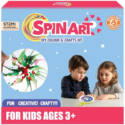 Butterfly EduFields Spin Art & Craft Kit for Kids | Educational Birthday Gift for 3+ 4 5 6 7 Year Old Boys and Girls| DIY Painting Kit for Kids | STEM Toy for for 3+ Years | Science Project Kit - style: Spin Art