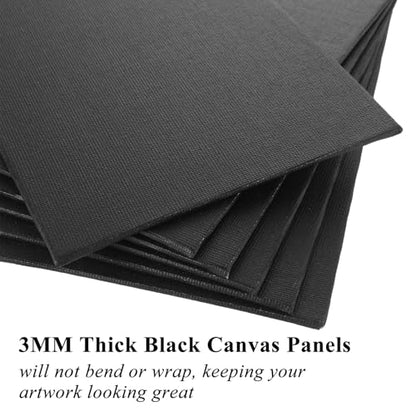 36 Pack 5 x 7 Inch Black Canvases for Painting Canvas Panels Cotton Canvas Board for Oil Acrylic Painting