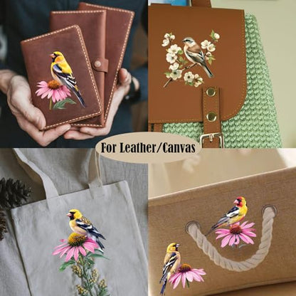 ZMRU 24 Sheets of Watercolor Style Rub on Transfers for Crafts - Perfect for Glass, Porcelain, Leather, Canvas, and Fabric Projects - IOD Transfers Included,3 * 3inch (Flowers Birds) - style: Flowers Birds