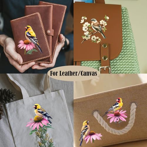 ZMRU 24 Sheets of Watercolor Style Rub on Transfers for Crafts - Perfect for Glass, Porcelain, Leather, Canvas, and Fabric Projects - IOD Transfers Included,3 * 3inch (Flowers Birds) - style: Flowers Birds