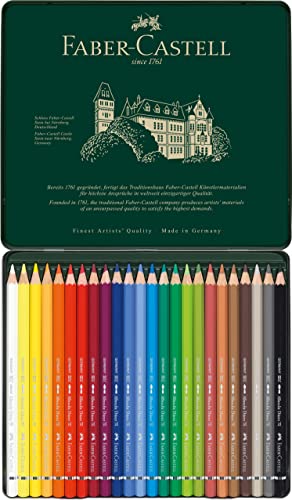 FABER-CASTELL FC117524 Albrecht Durer Artist Watercolor Pencils in A Tin (24 Pack), Assorted