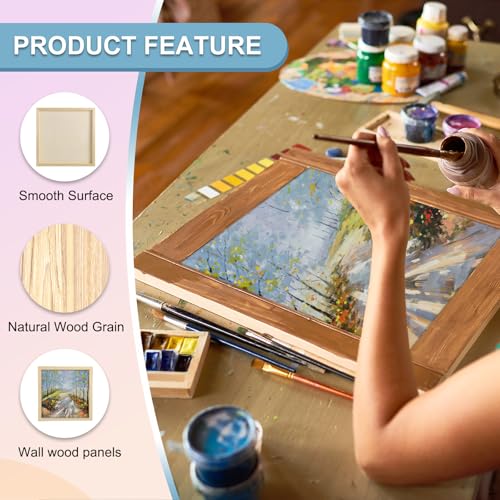 MECCANIXITY 2 Pack Wood Canvas Boards, 12x12 Inch Art Canvases Square Unfinished Wood Panel for Painting, Crafts, DIY Projects, Pouring Art - size: 12x12 Inch