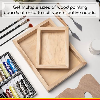 MEEDEN Unfinished Wood Canvas Kit: 1-1/2" Deep 6x8 9x12 Wooden Canvas Panel - 4 Pcs of Cradled Wood Art Boards for Pouring Art, Crafts, Painting - size: 6x8 9x12 - 4 Pack