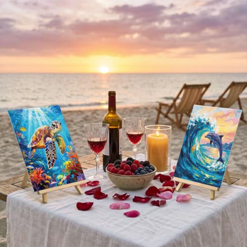 Sherr 12 Pcs Pre Drawn Canvas Pre Printed Canvas for Adults Sip and Paint Party Canvases Painting Kit for Summer Easter Mother's Day Party Favor (Coastal Scenery,8 x 10 Inch) - size: 8 x 10 Inch, style: Coastal Scenery