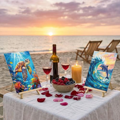 Sherr 12 Pcs Pre Drawn Canvas Pre Printed Canvas for Adults Sip and Paint Party Canvases Painting Kit for Summer Easter Mother's Day Party Favor (Coastal Scenery,8 x 10 Inch) - size: 8 x 10 Inch, style: Coastal Scenery