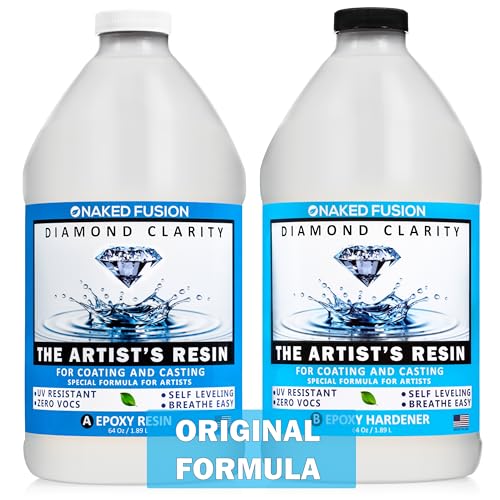 Epoxy Resin Art - Diamond Clarity Original Formula - Artist's Resin for Coating, Art, Geodes, Tabletop, Bar Top, Live Edge River Tables - Food Safe, Non-Toxic - 1 Gallon Kit - color: The Artist's Resin Original Formula 1 GALLON