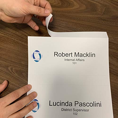 Perforated Paper Nameplate Inserts, Pack of 20 (8" x 4") - color: White, size: 8" x 4"