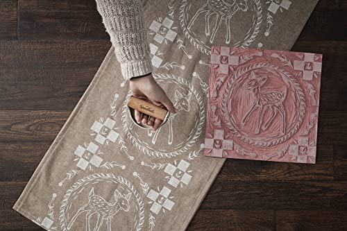 Speedball Rubber Carving Block Stamp Making Kit with Lino Cutter Tools for Linoleum Printmaking, Printing