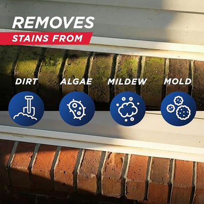 30 SECONDS Outdoor Cleaner 2 Pack with Hose End Sprayer - Cleans Stains from Algae, Mold and Mildew on Vinyl Siding, Deck, Patio, Brick and More - size: 64 Fl Oz (Pack of 2)