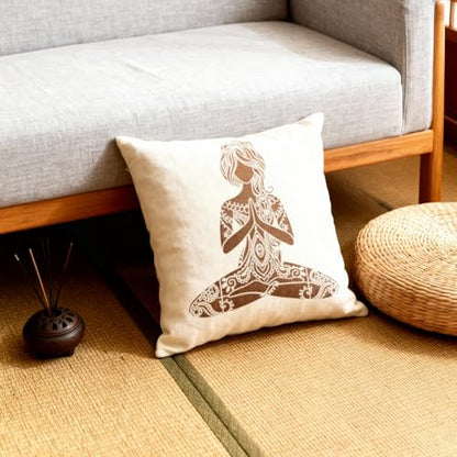 TIAMECH A4 Reusable Yoga Girl Stencil for Painting | Mandala Praying Girl Layering Template, DIY Wall Art, Wood Furniture, Scrapbook & Crafts (8.3x11.7inch) - style: Yoga Girl