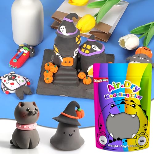 ifergoo Gray Air Dry Clay, DIY Creative Modeling Clay for Kids, Super Light Magic Foam Clay for Kids Age 3-12, Soft, No-Sticky & Non-Toxic, Molding Clay for School Art & Craft Project(Gray 100g/3.5oz) - color: Gray/100g