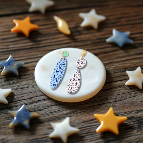 CHGCRAFT Cat Polymer Clay Texture Sheets Moon Stars Texture Stamp Sheets Silicone Texture Stamp Clay Texture Mat Texture Sheets for Polymer Clay Jewelry and Clay Earrings Tools - style: Cat