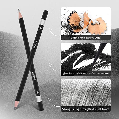Professional Triangular Drawing Sketching Pencil Set,6H,4H,2H,H,HB,F,B,2B,3B,4B,6B,8B,10B,12B Graphite Shading Pencils Gift for Beginners,ProArtists,Drawing,Drafting,Sketching,Shading(14 Pcs)