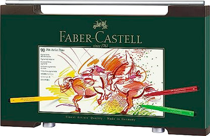 Faber-Castell Pitt Artist Pens Wood Case Gift Set - 90 Pens