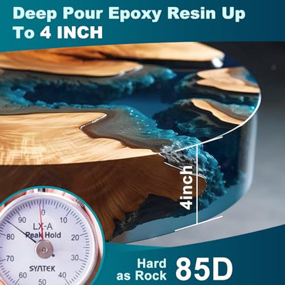 LET'S RESIN EPOXY RESIN Deep Pour Epoxy Resin, 51OZ 2-4 inch Clear Epoxy Resin Kit,Bubble Free Low Odor 2:1 Low Viscosity Casting for River Table,Wood,Flower Preservation, Art Crafts
