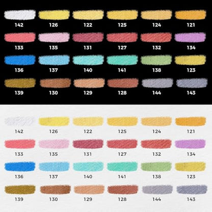 LIGHTWISH Handmade Metallic Soft Pastel Set 24 Colors,Super Soft & Blendable Chalk Pastel Sticks for Drawing Painting Blending