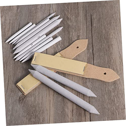 Veemoon 14-Piece Blending Stumps and Tortillions Set with Sandpaper Pencil Sharpener for Sketch Drawing for Students and Artists