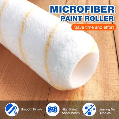 King Origin 18 Pcs Paint Roller Kit - 9" & 4" Paint Roller Covers, Paint Tray with Liners, Brush, Scrapers & Tools | All-in-One Painting Supplies for Walls, Ceilings, DIY Home | Paint Kit for House - color: 18 Pack, 9" & 4" roller