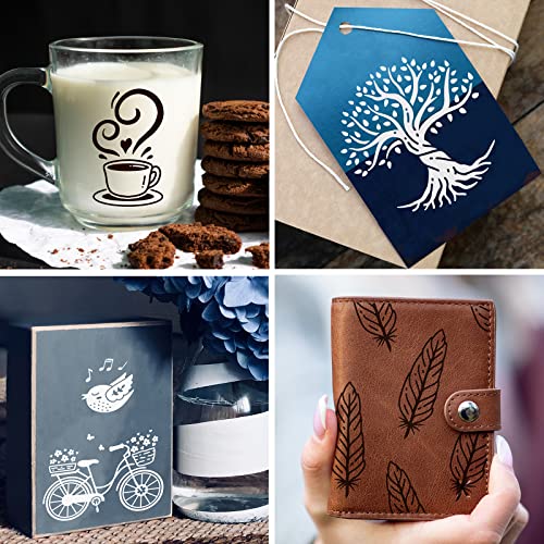 OLYCRAFT 2Pcs Self-Adhesive Silk Screen Printing Stencil Ice Cream Tree Bike Bird Fox Butterfly Mesh Transfers Silk Screen Reusable Stencil for Painting on Wood T-Shirt Fabric Bags - 11x8.5 Inch - color: Animals & Plants