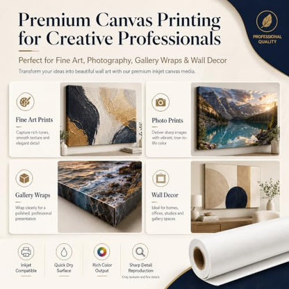 Premium Polyster Canvas Roll, Canvas Paper for Printing, Quick Dry, Wide Format Inkjet Printer Compatible, Paper Roll, Perfect for Fine Art, Photography, Giclée Printing, Archival Quality Prints - size: 36"x100' 300GSM Polyester Solvent ECO-Glossy