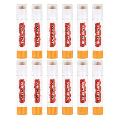 PATIKIL Tempera Paint Sticks, 12 Pcs Solid Tempera Paints Sticks Washable Bulk Markers Pen Quick Drying for Artists Beginners Art Supplies, Yellow - color: Yellow