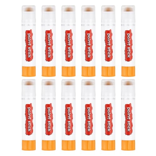PATIKIL Tempera Paint Sticks, 12 Pcs Solid Tempera Paints Sticks Washable Bulk Markers Pen Quick Drying for Artists Beginners Art Supplies, Yellow - color: Yellow