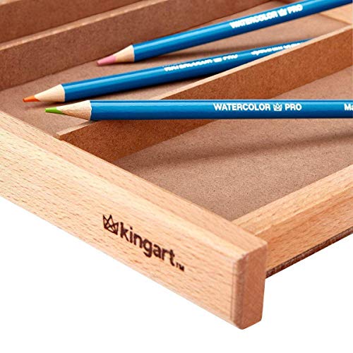 KINGART Wood 6-Drawer Artist SUPPLY STORAGE BOX, 15-3/4” W x 10” D x 6-1/2” H, Natural Finish, Storage for Art Materials including Paint Tubes, Pastels, Pencils, Markers, Brushes and more