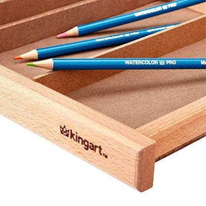 KINGART Wood 6-Drawer Artist SUPPLY STORAGE BOX, 15-3/4” W x 10” D x 6-1/2” H, Natural Finish, Storage for Art Materials including Paint Tubes, Pastels, Pencils, Markers, Brushes and more