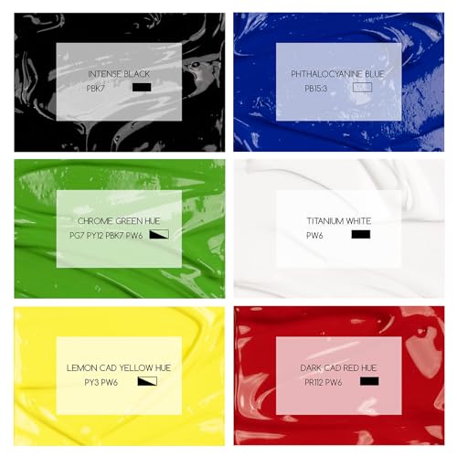 MEEDEN Acrylic Paint Set 1L: 6 Colors Large Bulk 33.8 oz Acrylic Paints - Heavy Body Gloss Art Paints for Canvas Crafts Pumpkins Painting - color: 6 Colors - 1L