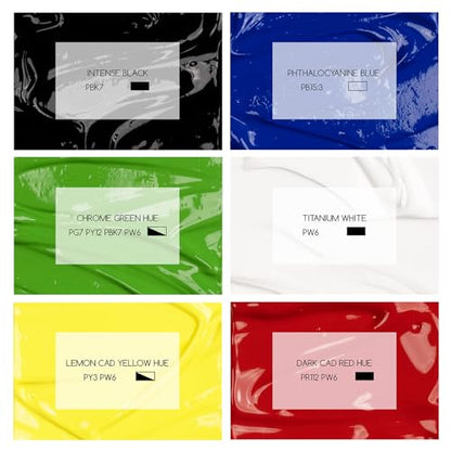 MEEDEN Acrylic Paint Set 1L: 6 Colors Large Bulk 33.8 oz Acrylic Paints - Heavy Body Gloss Art Paints for Canvas Crafts Pumpkins Painting - color: 6 Colors - 1L