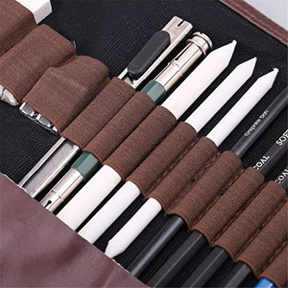 BFGRDDW 24pcs Professional Sketching Drawing Art Tool Kit Graphite Charcoal Pencils Eraser Craft Painting Set