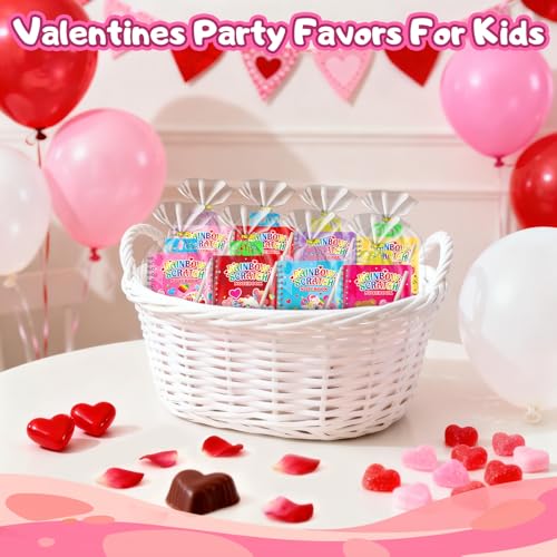 Scratch Art Party Favors for Kids: 24 Pack Valentines Rainbow Scratch Art Notebook Classroom School Party Supplies Bulk for Girls Boys Goodie Bags Stuffers, Valentines Day Gifts for Kids Classroom - style: 24 Pack Valentines