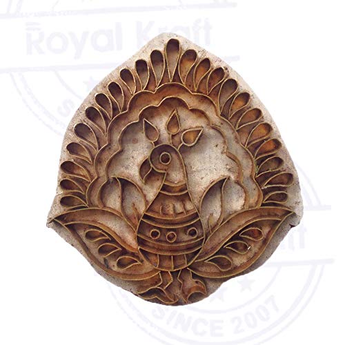 Innovative Wooden Stamp Brass Peacock Pattern Clay Printing Block BSCtag004 - size: BSCtag004