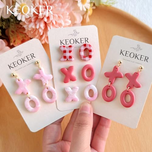 KEOKER Valentines Day Polymer Clay Cutters, Valentines Polymer Clay Cutters for Earrings Making, 20 Shapes Valentines Earring Clay Cutters, Heart Clay Cutters for Polymer Clay Jewelry (ALL2) - color: ALL2
